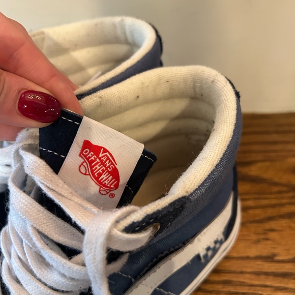 Vans Blue and White High-Top Sneakers - Picture 3 of 12